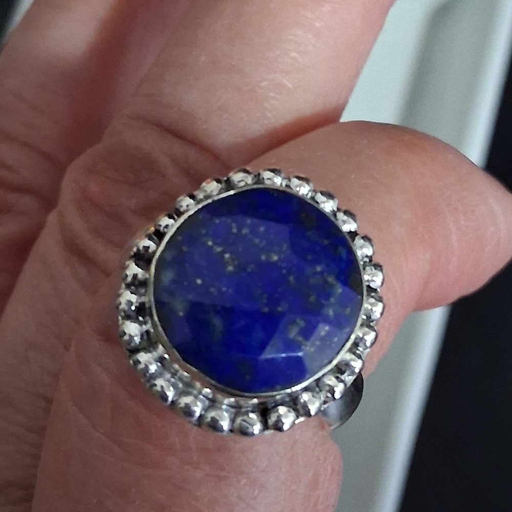 BLUE LAPIS RING SIZE 9 - Picture 2 of 7